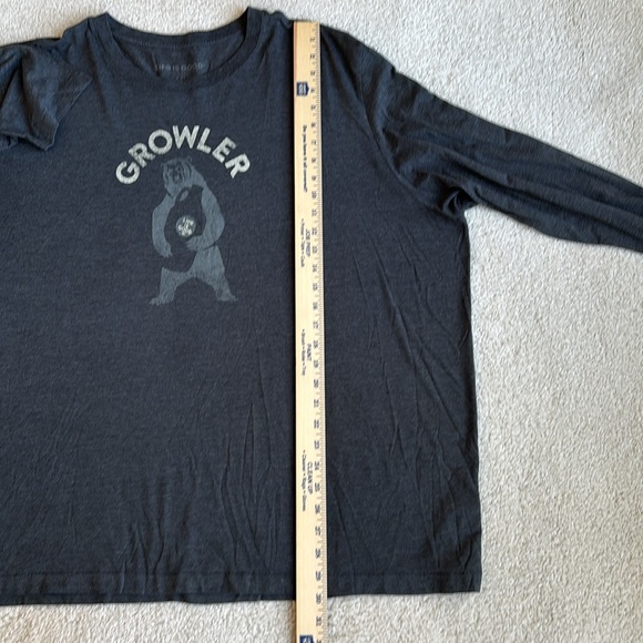 Life Is Good Gray Growler Bear Long‎ Sleeve Cool Tshirt Lightweight Mens XXXL - Picture 8 of 10